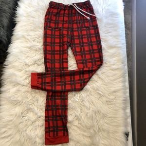 makena lane kids red checkered buffalo plaid pajama pants size 16
